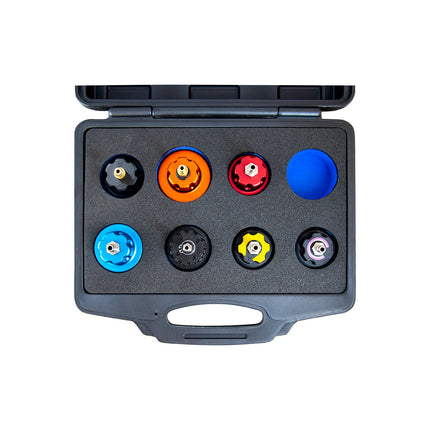 7pc cooling cap set in foam and plastic case