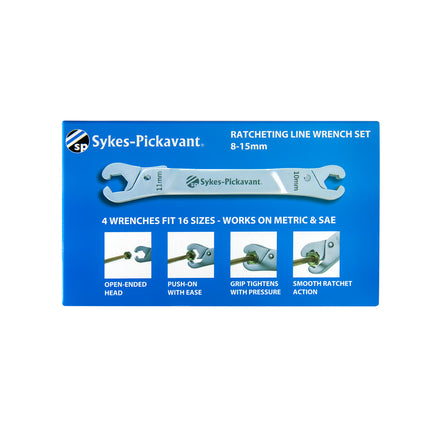 68100000 - Ratcheting Line Wrench Set 8-15mm (4pc)