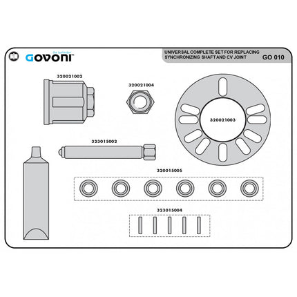 GO010 - Universal Hub Puller and Drive Shaft Set - Basic